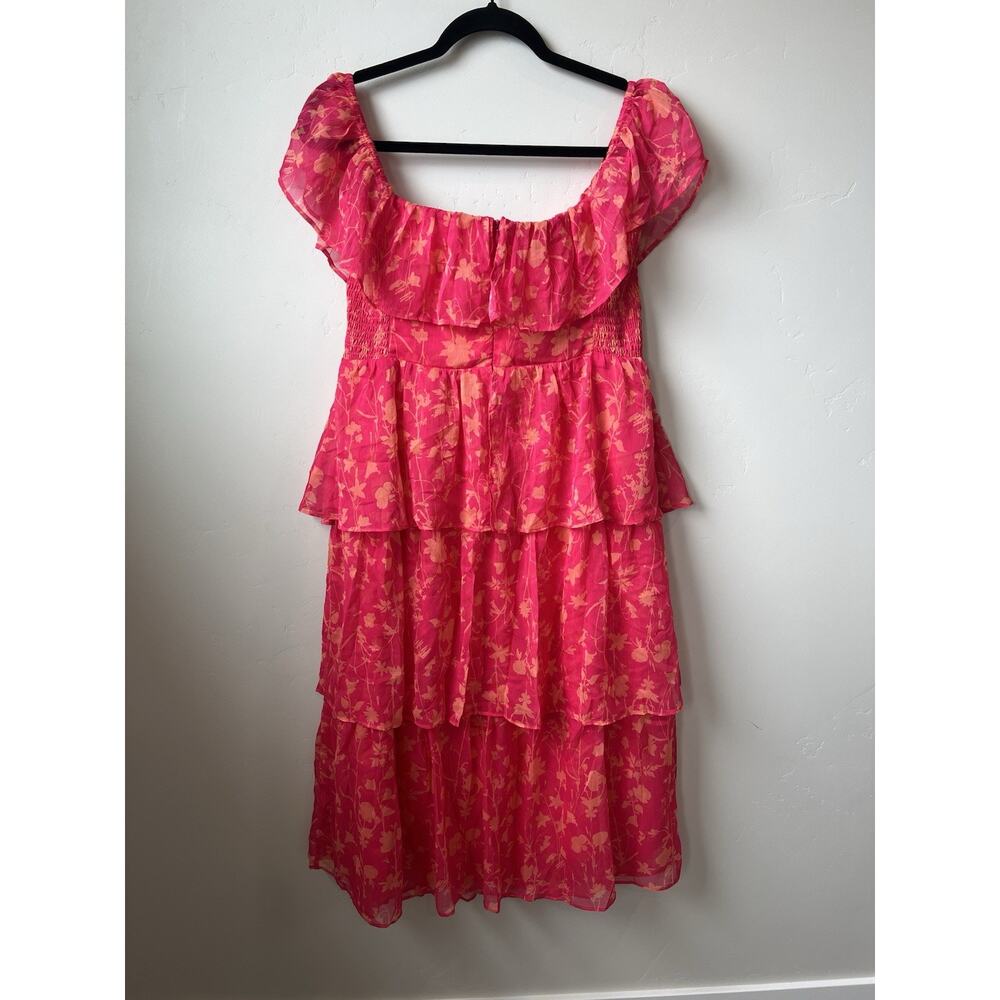 Amanda Uprichard Venezia Midi Teared Dress Floral Romantic, Size XL MSRP $268 - Picture 4 of 11